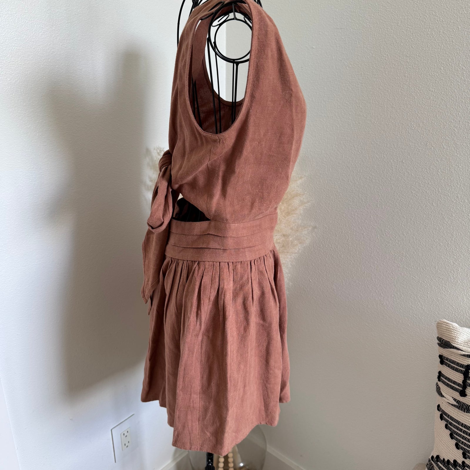 Sir The Label Patti Linen Mini Dress Brick Red Size 1 (Small) — image 5 of 8